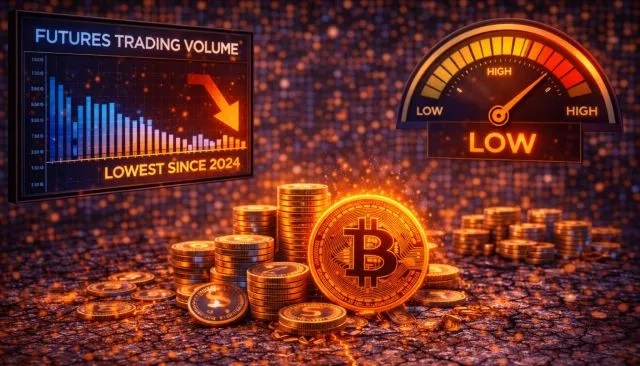 کاهش حجم معاملات آتی بیت کوین به پایین‌ترین سطح از ۲۰۲۴