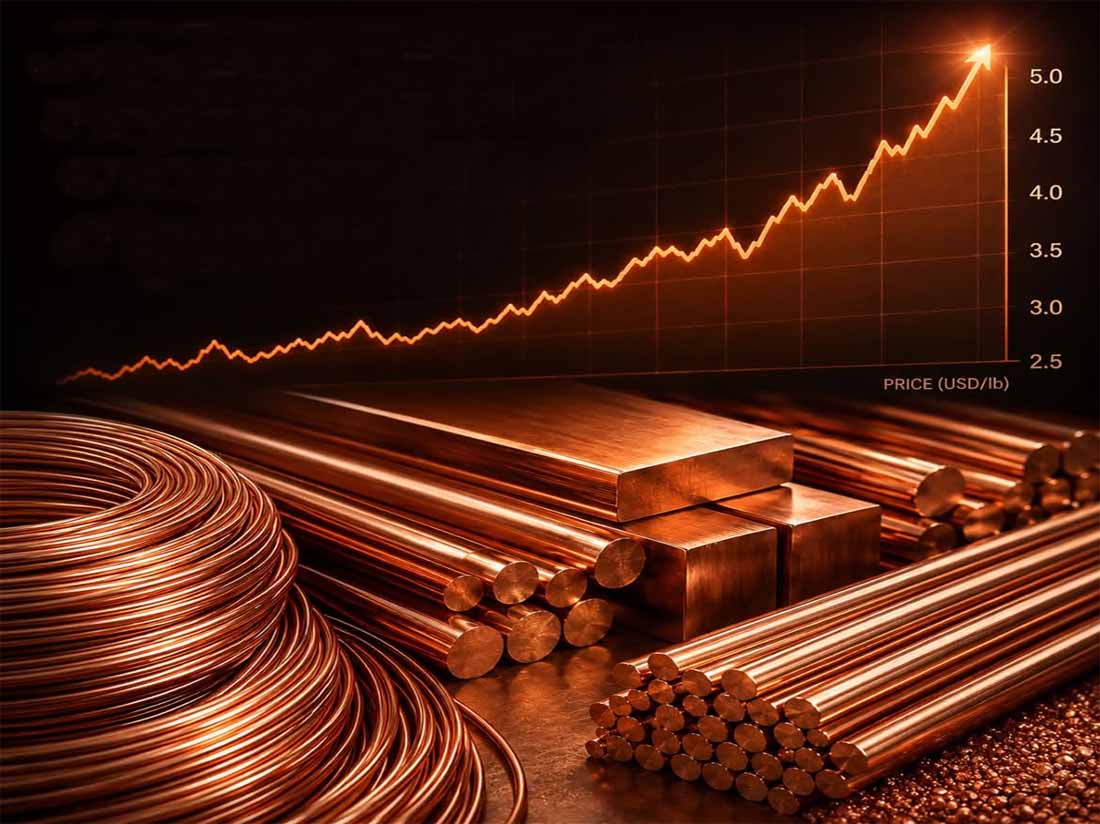 کاهش شدید ذخایر مس در بورس لندن، قیمت این فلز را به رکورد تاریخی رساند